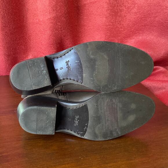 COACH Carmen Booties Two Tone Taupe Brown Leather Suede 5B USED Ankle Side Zip - Picture 9 of 16